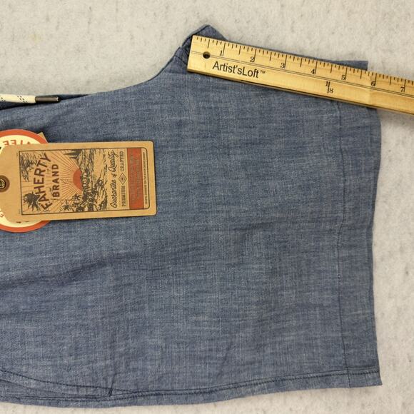 Faherty Essential Chambray Short 6.5" Drawstring Size Small indigo Dye NEW - Picture 7 of 15